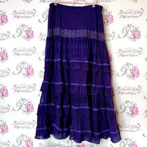Temptations skirt ruffle frill boho design Purple Tiered Skirt